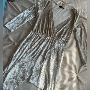 FASHION NOVA Champagne Velvet Mini Dress